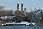 . MS Confluentia; ENI 04304050; Bj 1958; L 53,50 m; B 7 m; Passagiere 430; liegt am Kai in Koblenz.  09.04.2016. 