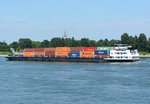 GMS  Nova  mit Containern auf dem Rhein bei Bonn - 17.08.2016