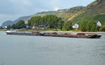 Schubschiffverband  Diablo mit Leichter Mansum auf dem Rhein bei Andernach zu bergfahrend am 03.10.16.