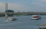 Blick auf den Rhein und die Brücke Rees/Kalkar am 06.07.2017.