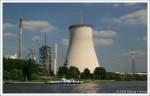 Der Rhein bei Duisburg - Die Rheinfhre  Glck Auf  verbindet Walsum mit Orsoy.