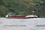 GMS EUROPA (ENI:02329222) L.110m B.11,45m T 3237 TEU 208 Flagge Neiderlande am 15.07.2021 auf dem Rhein zu Berg in Oberwesel.