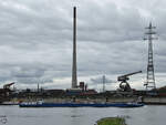 Das Tankmotorschiff FREYJA (ENI: 04810780) war Anfang Mai 2021 auf dem Rhein bei Duisburg zu sehen.
