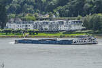 Das Gütermotorschiff MARIEKE (ENI: 02317171) war Anfang August 2021 auf dem Rhein bei Remagen unterwegs.