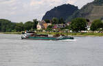 GMS LAGUZ (ENI:06003519) L.110 m B.10,50 m T 2249 Flagge Belgien auf dem Mittelrhein zu Berg am 11.06.2022 in Andernach.