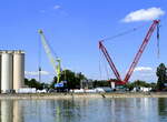 Neubreisach, Blick von der Rheininsel auf den Hafen Colmar/Neubreisach, Juni 2022