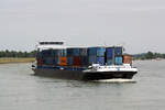 GMS AMAZONE (ENI:02332193) L.135 m B.15 m T 5100 Flagge Niederlande auf dem Rhein zu Berg am 08.07.2022 in Xanten.