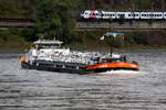 TMS KARIN (ENI:02314198) L.80 m B.8,20 m T.1110 Baujahr 1959 Flagge Niederlande auf dem Rhein zu Berg am 19.09.2022 in Oberwesel.