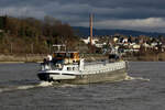 GMS RES NOVA (ENI:05307240) L.57 m B.7,15 T.681 Baujahr 1961 Flagge Niederlande auf dem Rhein zu Berg am 06.01.2023 in Andernach.