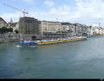 Frachtschiff  KATRIN REICH unterwegs in der Stadt Basel am 17.07.2023