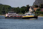 TMS STOLT LUDWIGHAFEN (ENI:02339862) L.135 m B.17,50 m Flagge Niederlande auf dem Rhein zu Berg am 23.08.2023 in Andernach.