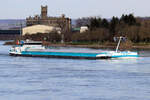 Frachtschiff  GOTCHA  Rhein aufwärts bei Stolzenfels/Koblenz 14.3.2024