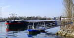 GMS Opus, liegt zum Be-und Endladen im Rheinhafen Breisach, März 2025
