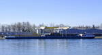GMS Loma, ankert im Rheinhafen von Neubreisach (Neuf-Brisach) Elsaß, März 2025
