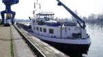 GMS CORENDIJCK ENI 02316214, ankert im Rheinhafen Breisach, Heckansicht, M�rz 2026