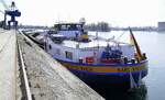 SGMS KARL KRIEGER ENI 04606130, ankert im Rheinhafen Breisach, Heckansicht, M�rz 2026