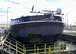 SGMS ALORBA ENI 02336829 und GSL ALORBA II ENI 02335033, werden in der Schleuse Vogelgr�n/Elsa� rheinabw�rts geschleust, April 2026