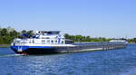 GMS DONATA ENI 02323435, rheinabw�rts vor der Staustufe Marckolsheim/Elsa�, Heckansicht, April 2026