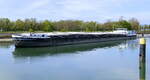 GMS LA CAMARGUE ENI 02322305, rheinaufw�rts in Warteposition vor der Staustufe Vogelgr�n/Elsa�, April 2026