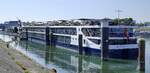 KFGS AVALON ENVISION ENI 02337703, ankert am Anleger Vogelgr�n/Elsa�, Heckansicht, Mai 2026