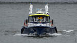 Anfang September 2026 war auf dem Rhein bei D�sseldorf das Polizeiboot WSP 6 (Typ Boot 2000) unterwegs.