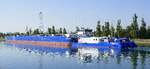 SB MURIA ENI 02328748 mit TSL CHEMGAS 21 ENI 02325573, rheinaufw�rts nach der Staustufe Vogelgr�n/Elsa�, Juni 2026