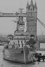 Der Kreuzer HMS Belfast in London (März 2013)
