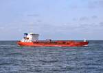 Rotterdam Maasvlakte am 5.10.2023: Der Chemie Tanker NQ Calipso ist hier in der Waal Mündung in Richtung Rotterdam unterwegs.