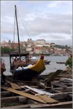 In Vila Nova de Gaia - gegenüber von Porto am Douro gelegen - gibt es an den Cais de Gaia noch eine Werft, die die für den Douro typischen hölzernen Barcos Rabelo baut und repariert. 02.05.2015