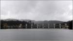 Das Oberwasser der Schleuse Crestuma am Douro. Das Unterwasser ist noch tideabhängig. Die Schleuse wurde 1978 bis 1985 gebaut und hat eine Fall-/Hubhöhe von 13,9 m. Die Schleusenkammer hat eine nutzbare Länge von 83 m und eine Breite von 11,4 m. 08.05.2015