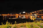Nachts am  Cais de Gaia  mit zwei Rabelo-Booten  Quinta Dos Malvedos  &  Quinta Da Foz  (Porto, Mai 2013)