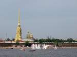 Segelbootschule vor der Peter-und-Paul-Kathedrale in St. Petersburg, 12.8.17