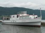 ehemaliges BSG Kursschiff MS JURA im Hafen von Erlach am 20.07.2008