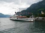 Vierwaldstättersee - Dampfschiff Schiller an der Anlegestelle in Flüelen am 01.08.2015