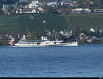 Zürichsee - Dampfschiff  Stadt Rapperswil unterwegs auf dem Zürichsee am 27.09.2023