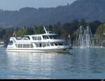 Zürichsee - Motorschiff ALBIS unterwegs auf dem Zürichsee bei Zürich am 27.09.2023