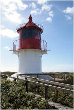Das Leit- und Quermarkenfeuer Norddorf auf der Insel Amrum ist seit dem 04.05.1906 in Betrieb. Aufnahmedatum: 05.09.2006