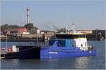 Die 2014 gebaute WINDEA TWO (IMO 9745691) liegt im Schutzhafen von Borkum. Sie ist 25,75 m lang und 10,06 m breit, hat eine GT/BRZ von 174 und eine DWT von 25 t. Heimathafen ist Emden. 22.09.2019