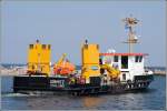 Der Tonnenleger GRMITZ des WSA Stralsund verlsst am 29.08.2008 den Schutzhafen auf der Greifswalder Oie.