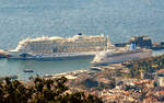 AIDAprima und MARELLA DREAM im Hafen von Funchal/Madeira.