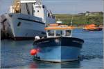 F�r den Personenverkehr zwischen den bewohnten Inseln der Isles of Scilly sind etliche Boote im Einsatz. Hier die 1995 gebaute, 14,9 m lange KINGFISHER OF ST. MARY'S, die 80 Passagieren Platz bietet. Die KINGFISHER OF ST. MARY'S geh�rt zur kleinen Flotte der St. Mary's Boatmen's Association. St. Mary's, 01.06.2012.


