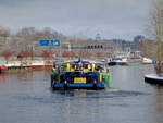 Schubboot  KSS ANDREA  (05602770 , 14 x 8,2m) schob am 30.01.2021 den  RoRo-GSL Ursus (04810440 , 64,50 x 9,5m) vom Charlottenburger Verbindungskanal in den  WESTHAFENKANAL zu Berg zum Berliner