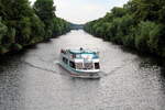 FGS  MÜRITZ  (05803850 , 34,10 x 5,10m) befuhr am 25.06.2021 , von der Schleuse Berlin-Plötzensee kommend , den  BERLIN-SPANDAUER-SCHIFFFAHRTSKANAL  Richtung Havel.