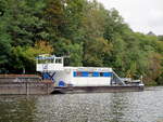 Schubboot  RHENUS STRASSBURG  (06503581 , 24,84 x 9,12m) lag am 21.09.2021 im  TELTOWKANAL  oberhalb der Schleuse Kleinmachnow.