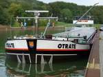 MS Otrate ENI 04403460 - L 80m - B 9.50m - Tg 2.92m - T 1531. / Gemeldet in Lauenfrde/D. Stilliegend in Bergeshvede am 3.08.09.