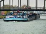 Schubverband Chantal  ENI 04033790 - L 83m - B 9,50m - Tg 3.00m - T 1809 & Schubleichter Chantal II Gemeldet in Datteln/D. Hier zu Tal im DEK in der Stadtstrecke Mnster am 3.11.2009. 