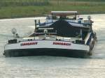 MS Einikeit  ENI 04005700 - L 79m - B 9.05m - Tg 2.53m - T 1190 - PS 800-Deeutz - Bj 1944 in Dordrecht./ Gemeldet in Duisburg/D.Zu Tal im DEK bei Birgte am 6.10.2010.