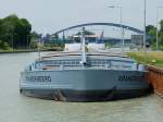 GMS Kranerweerd - 02205114 - L 80m - B 8.20m - Tg 2.78m - T 1226 - PS 860-Caterpillar - Bj 1981 bei  RAL Irnsum.// Gemeldet in Rotterdam/NL. Hier stilliegend vor der Schleuse Mnster am 8.06.2009.
