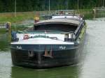 GMS Maik - 04001540 - L 80m - B 9.05m - Tg 2.50m - T 1151 - PS 800-MAN - Bj 1943 bei De wachter in Boom./ Gemeldet in Haren/Ems/D. Hier vor der Schleuse Bevergern am 13.07.2010.
