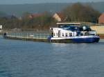 GMS Antio - 02204781 - Lnge: 81,20 m - Breite: 10,0 m - Tiefgang: 3,0 m - Tonnage: 1633 t - PS 940-Waukesha - Bj 1956 Bayrische Schiffswerft in Erlenbach - Gemeldet in Nieuwegein/NL. Hier talfahrend im DEK - Riesenbeck am 29.01.2011.